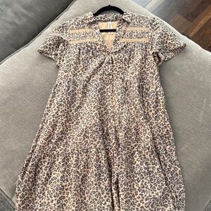 Anthropologie Leopard Print V-Neck Dress. Size small but could fit S-L